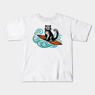 Surfer Cat Kids T-Shirt